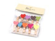 Dřevěné dekorační kolíčky se srdíčky